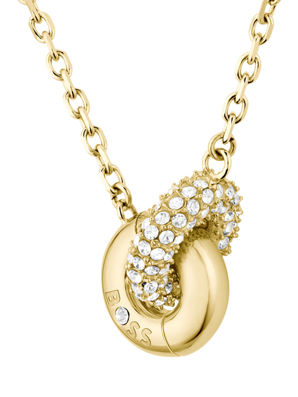 HUGO BOSS Live Precious Crystal Ring Pendant, Gold, Gold