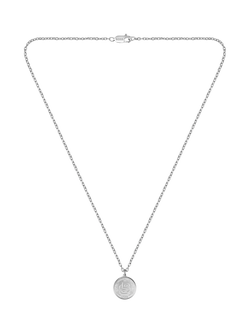 HUGO BOSS Men's Double B Coin Medallion Necklace, Silver - view 2, Silver
