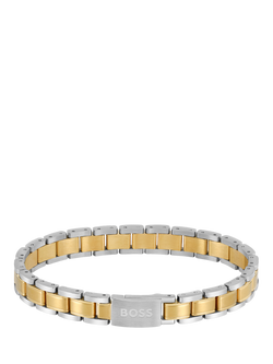 HUGO BOSS Metal Link Essentials Men's Two-Toned Bracelet, Bi-colour, Bi-colour