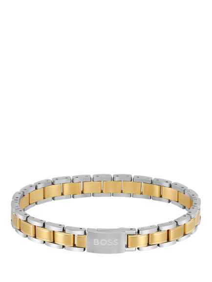 HUGO BOSS Metal Link Essentials Men's Two-Toned Bracelet, Bi-colour, Bi-colour