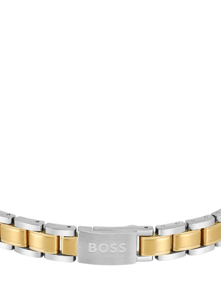 HUGO BOSS Metal Link Essentials Men's Two-Toned Bracelet, Bi-colour - view 2, Bi-colour