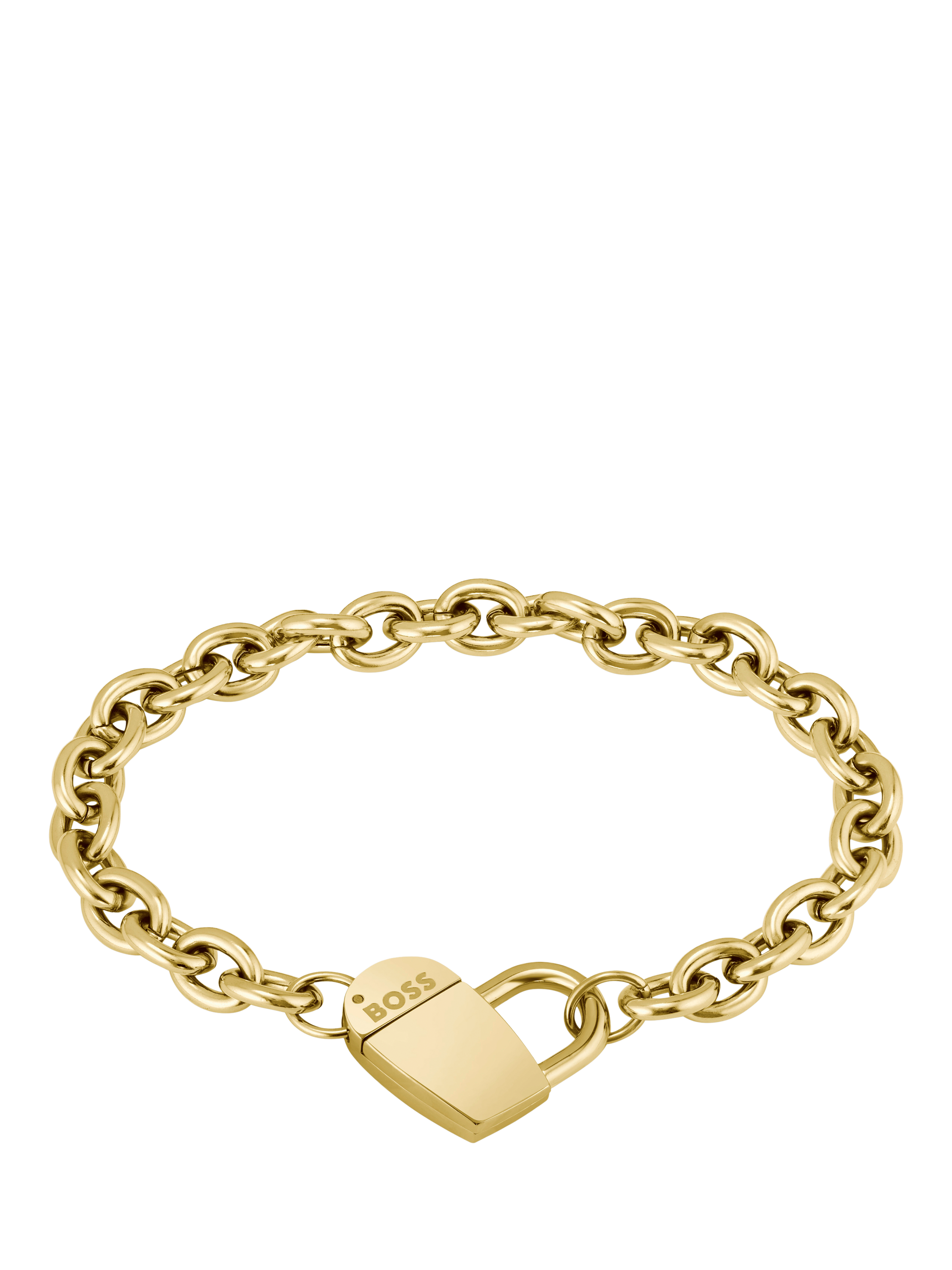 Product image 1 of 5, which shows HUGO BOSS Dinya Monogram Heart Bracelet, Gold