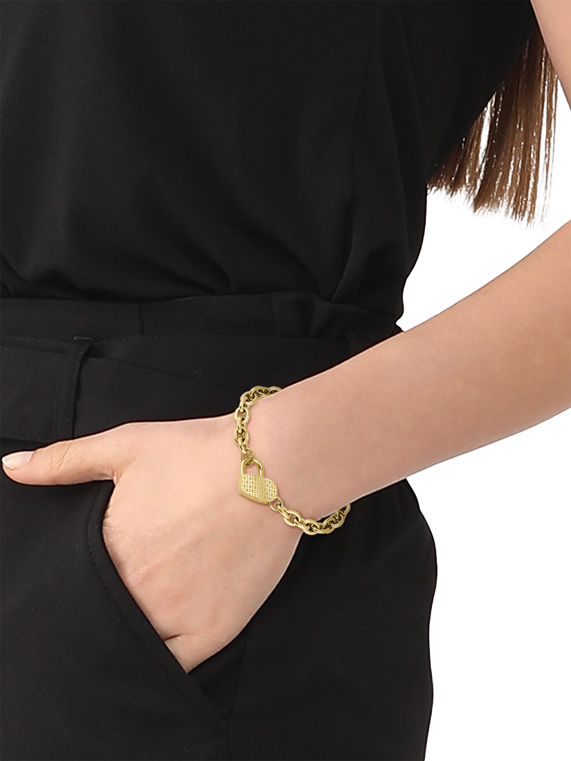 Product image 4 of 5, which shows HUGO BOSS Dinya Monogram Heart Bracelet, Gold