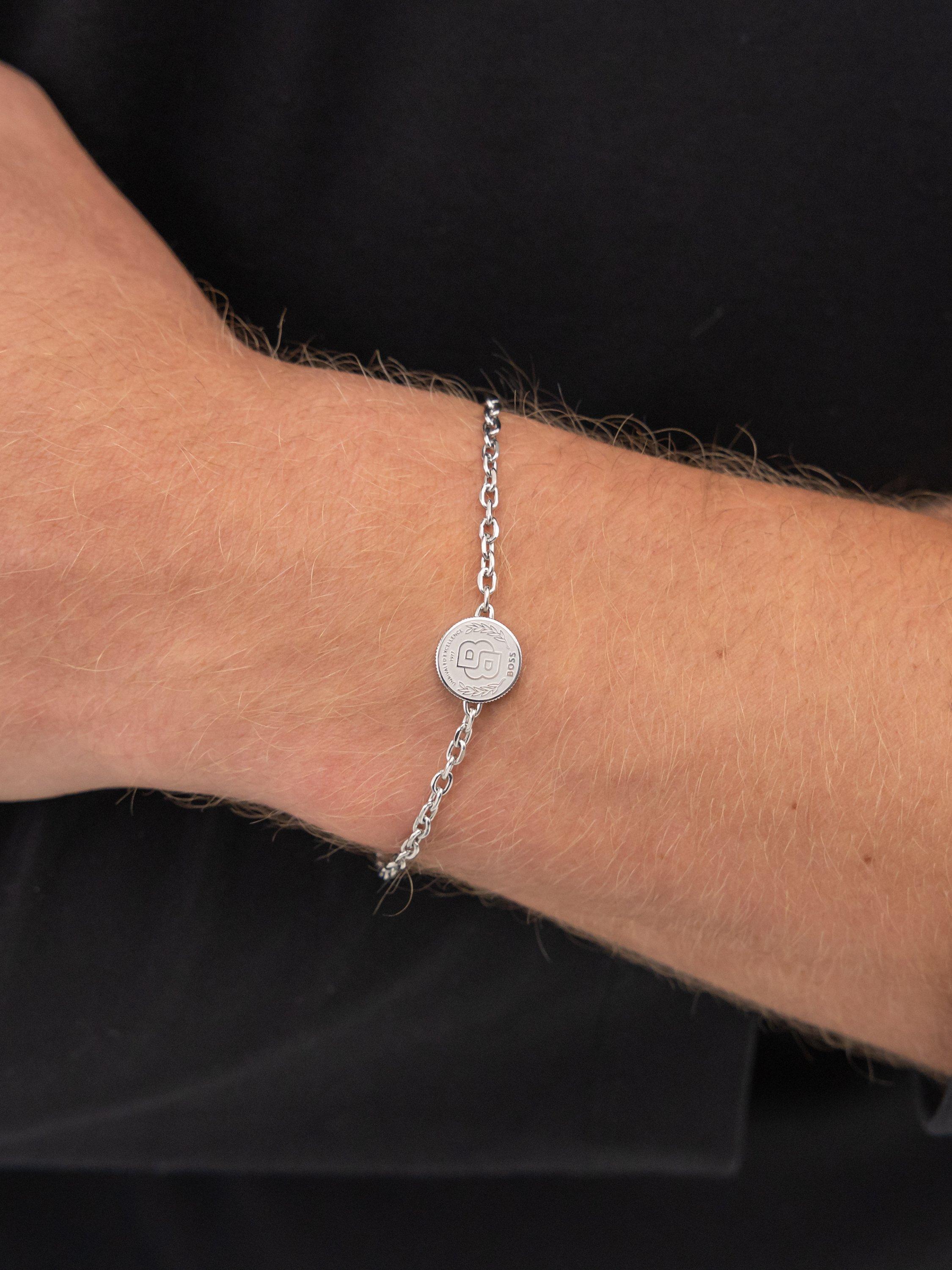 Product image 4 of 6, which shows HUGO BOSS Men's Double B Coin Bracelet