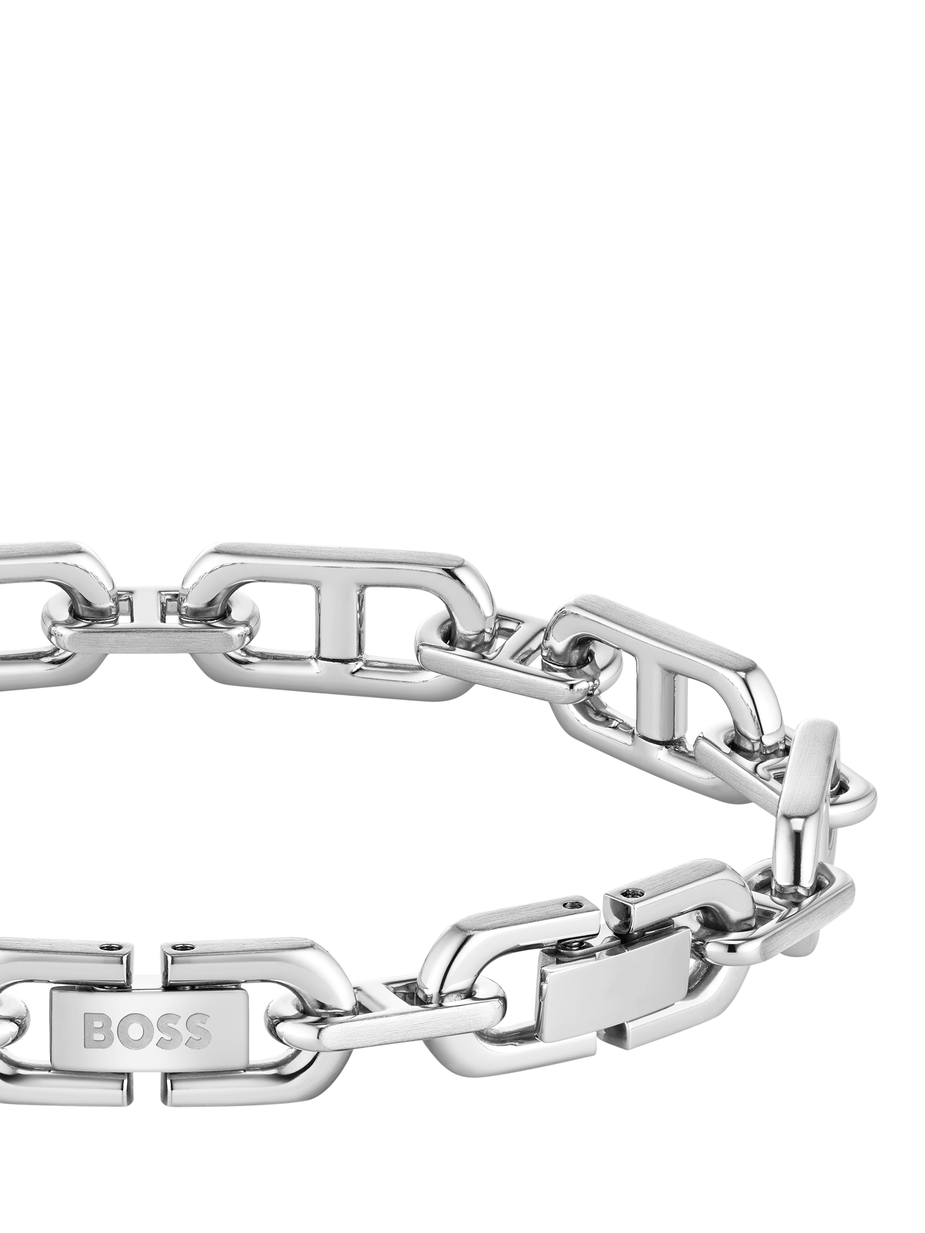 Product image 2 of 7, which shows HUGO BOSS Men's Kode Linked Chain Bracelet, Silver