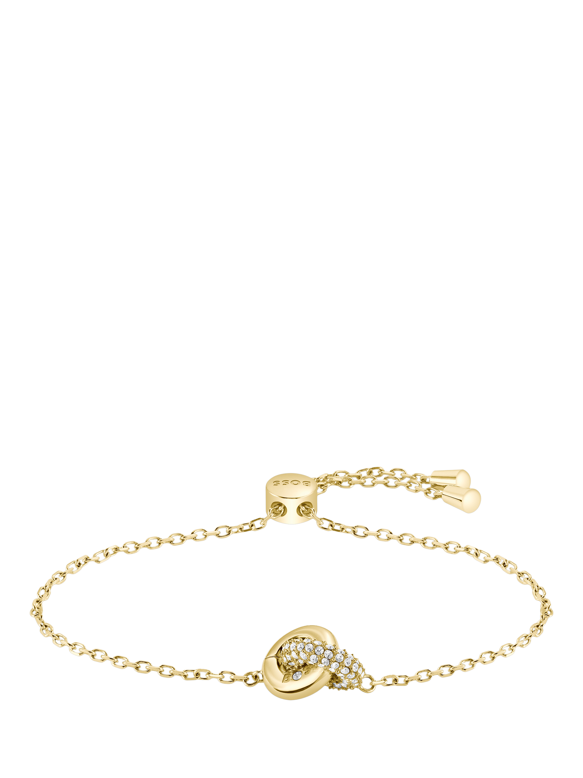 Product image 1 of 6, which shows HUGO BOSS Live Precious Crystal Ring Bracelet, Gold