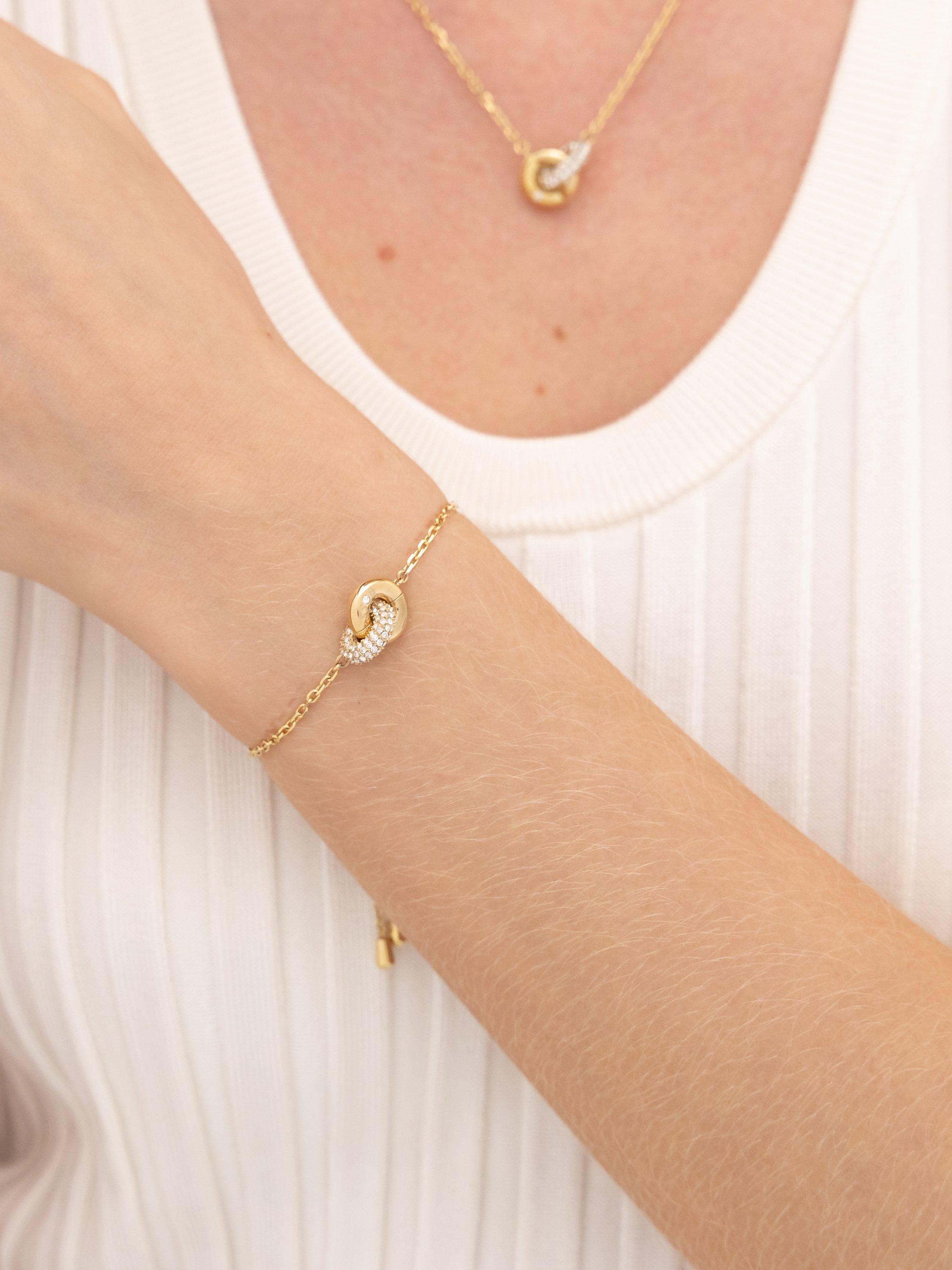 Product image 5 of 6, which shows HUGO BOSS Live Precious Crystal Ring Bracelet, Gold