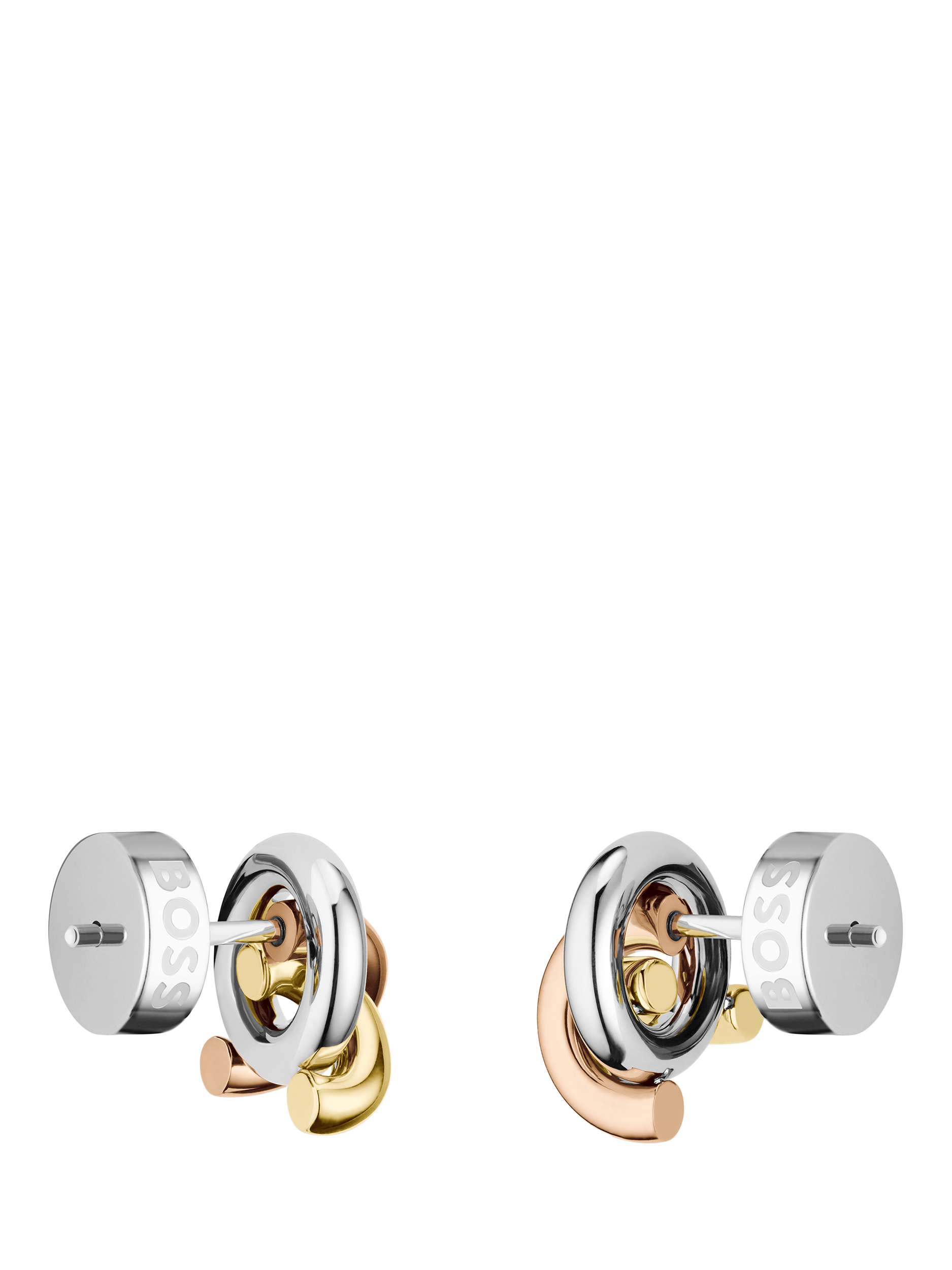 Product image 2 of 5, which shows HUGO BOSS Harmonie Love Knot Stud Earrings, Gold