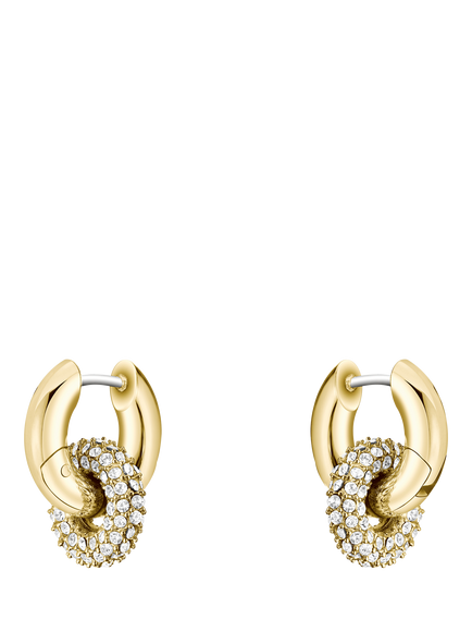 HUGO BOSS Live Precious Crystal Huggie Hoop Earrings, Gold - view 2, Gold