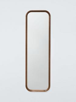 John Lewis Farmhouse Full-Length Rectangular Wood Frame Wall Mirror, 160 x 50cm, Walnut, Black Walnut