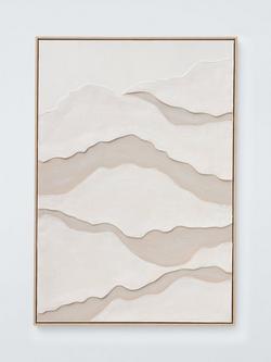 John Lewis 'Cloud' Textured Framed Canvas, 100 x 70cm, Beige, Beige