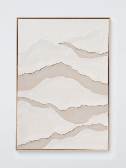 John Lewis 'Cloud' Textured Framed Canvas, 100 x 70cm, Beige, Beige