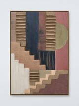 John Lewis Rustic Stripe Geometric Shape Textured Framed Canvas Print, 100 x 70cm, Multi