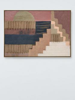 John Lewis Rustic Geometric Shapes Textured Framed Canvas, 100 x 70cm, Multi - view 2, Multi