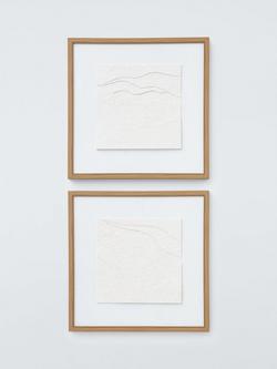 John Lewis Layered Paper Framed Canvas, Set of 2, 50 x 50cm, White, White