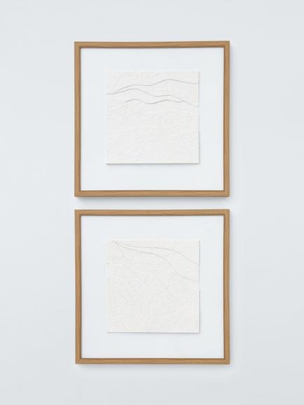 John Lewis Layered Paper Framed Canvas, Set of 2, 50 x 50cm, White, White