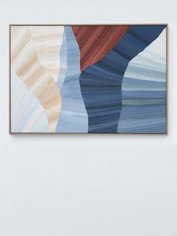John Lewis 'Coastal Fan' Hand Painted Framed Canvas, 100 x 70cm, Blue/Multi - view 2, Multi