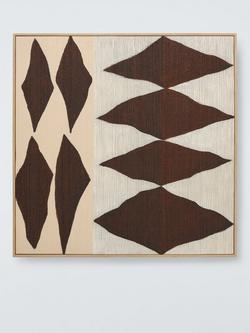 John Lewis Rustic Diamond Textured Framed Canvas, 80 x 80cm, Multi, Brown