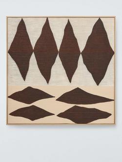 John Lewis Rustic Diamond Textured Framed Canvas, 80 x 80cm, Multi - view 2, Brown