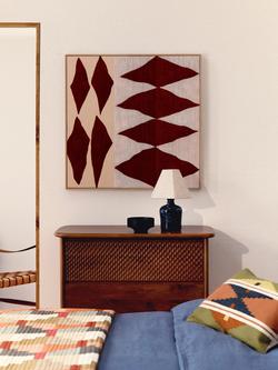 John Lewis Rustic Diamond Textured Framed Canvas, 80 x 80cm, Multi - view 2, Brown