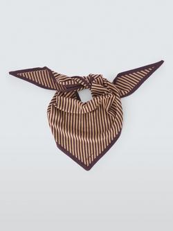 TBCo Large Stripe Wool Triangle Scarf, Camel - view 2, Camel