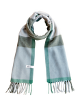 TBCo Block Check Oversized Wool Scarf, Green Multi