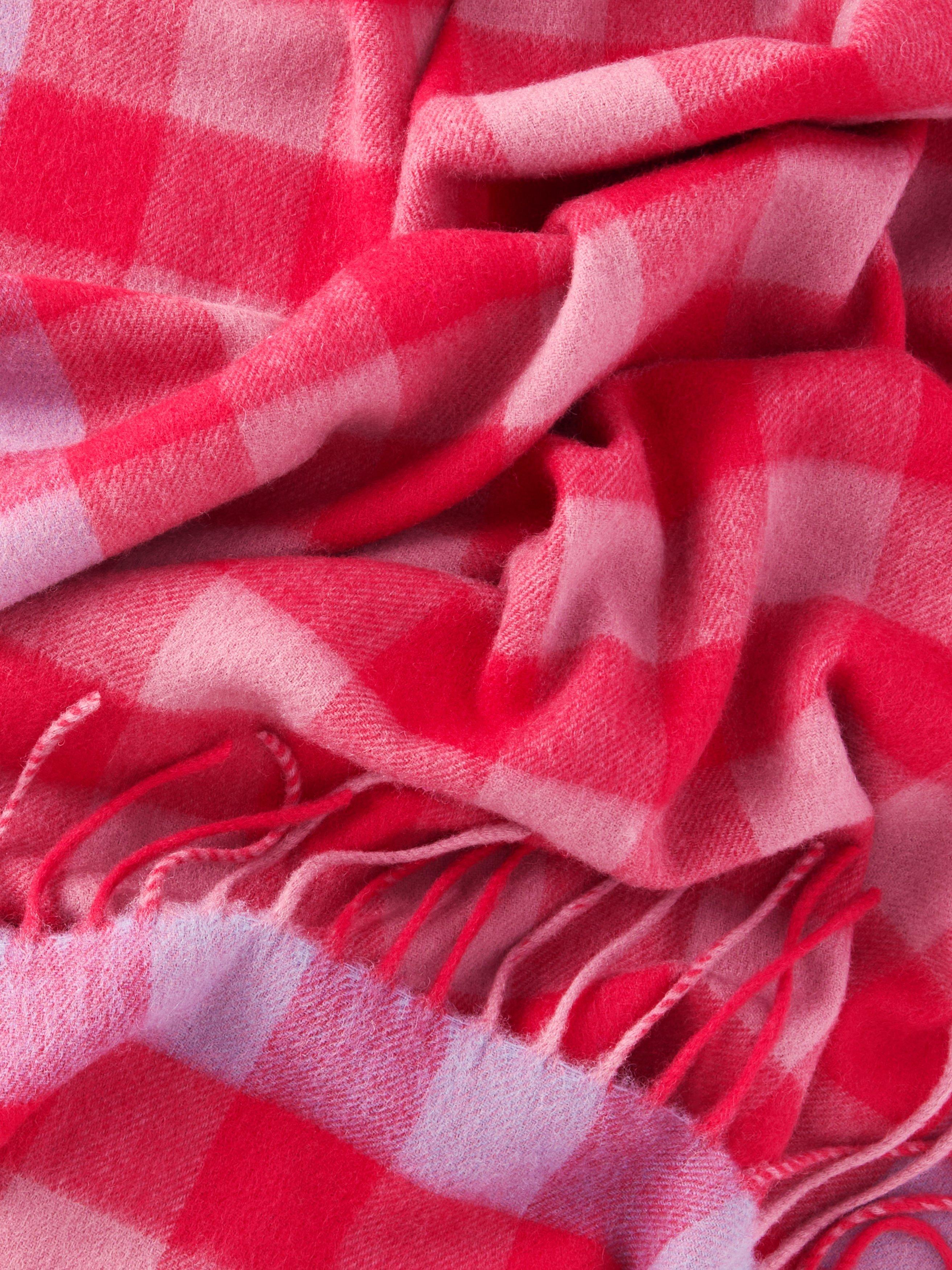 Product image 3 of 5, which shows TBCo Gingham Oversized Wool Scarf, Rose