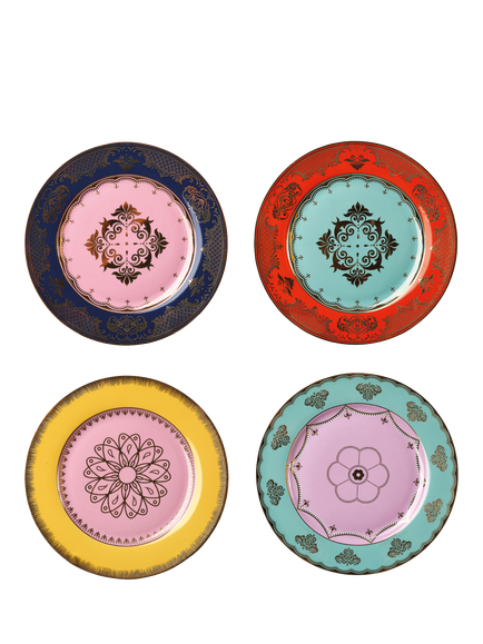 pols potten Grandpa Porcelain Side Plate, Set of 4, 19cm, Multi, 