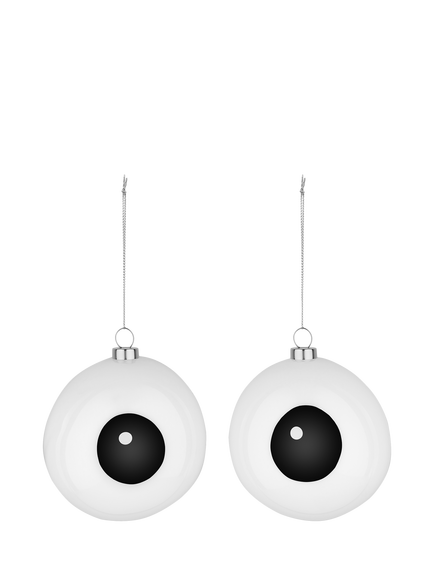 Alessi Christmas Treebies Pair of Eyes Baubles, Multi