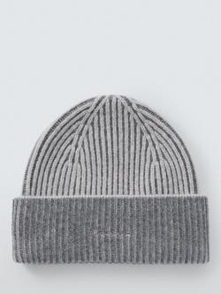 TBCo Two Tone Cashmere Blend Beanie Hat, Charcoal - view 2, Charcoal