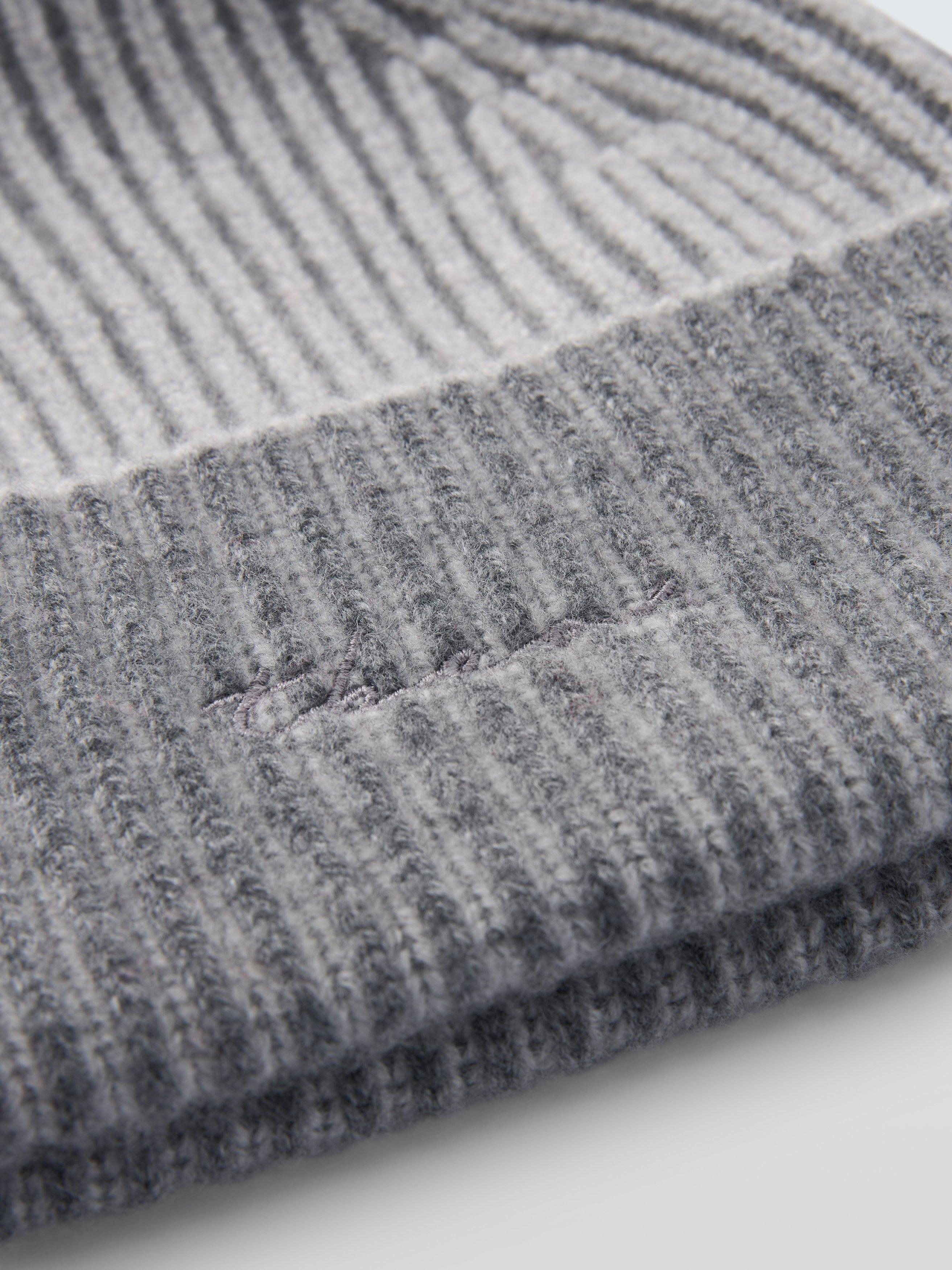 Product image 3 of 4, which shows TBCo Two Tone Cashmere Blend Beanie Hat, Charcoal