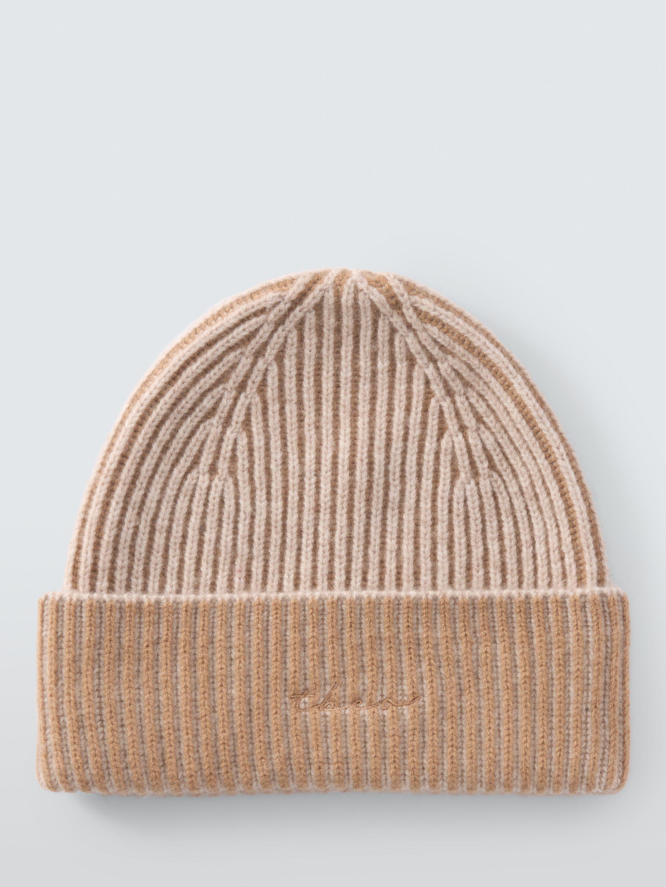 Product image 2 of 4, which shows TBCo Two Tone Cashmere Blend Beanie Hat, Oatmeal