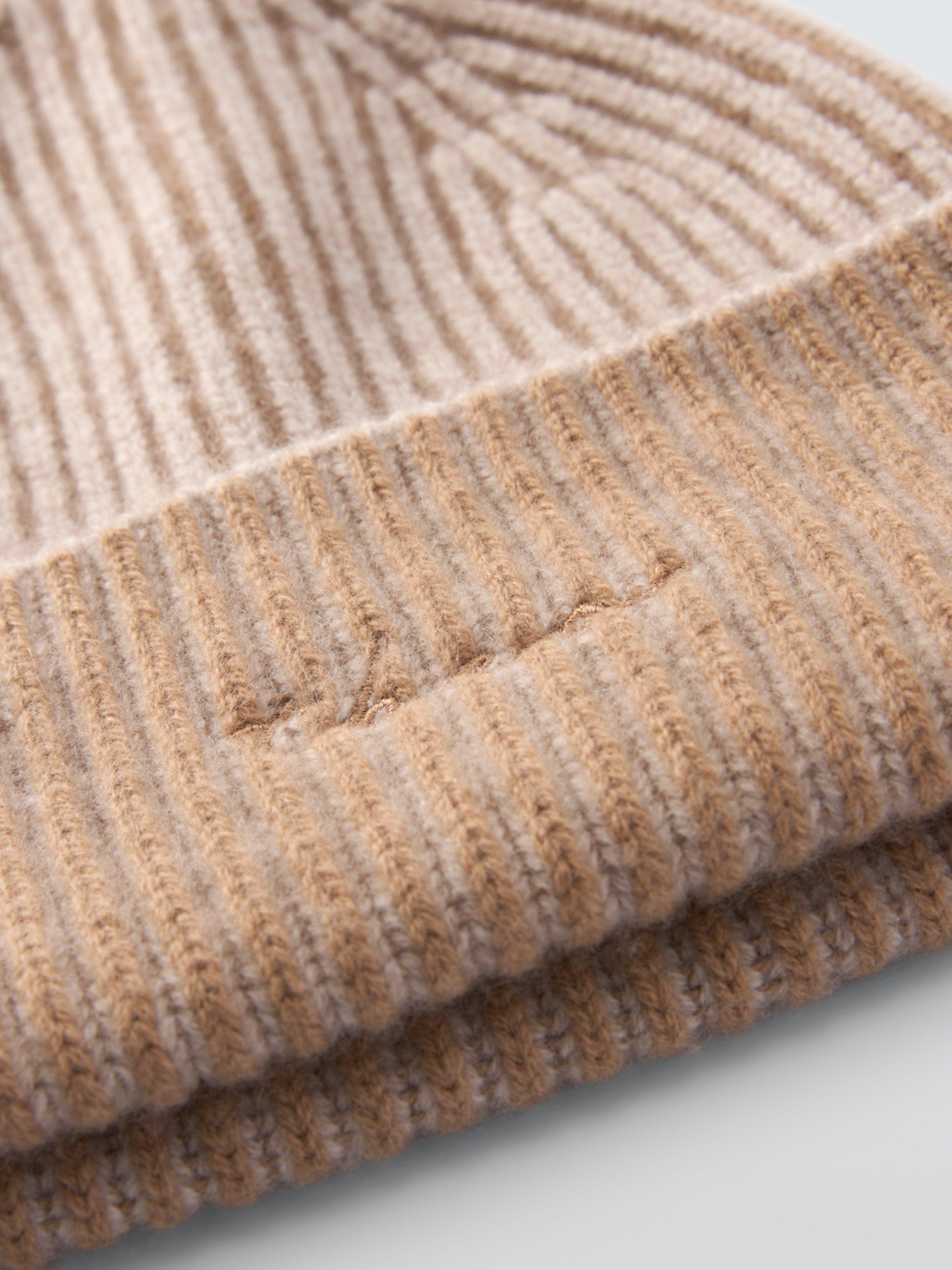 Product image 3 of 4, which shows TBCo Two Tone Cashmere Blend Beanie Hat, Oatmeal