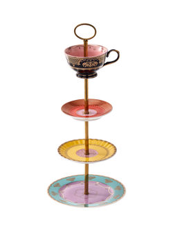 pols potten Grandpa High Tea Porcelain Tiered Set, Multi, Multi