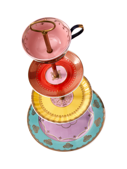 pols potten Grandpa High Tea Porcelain Tiered Set, Multi - view 2, Multi