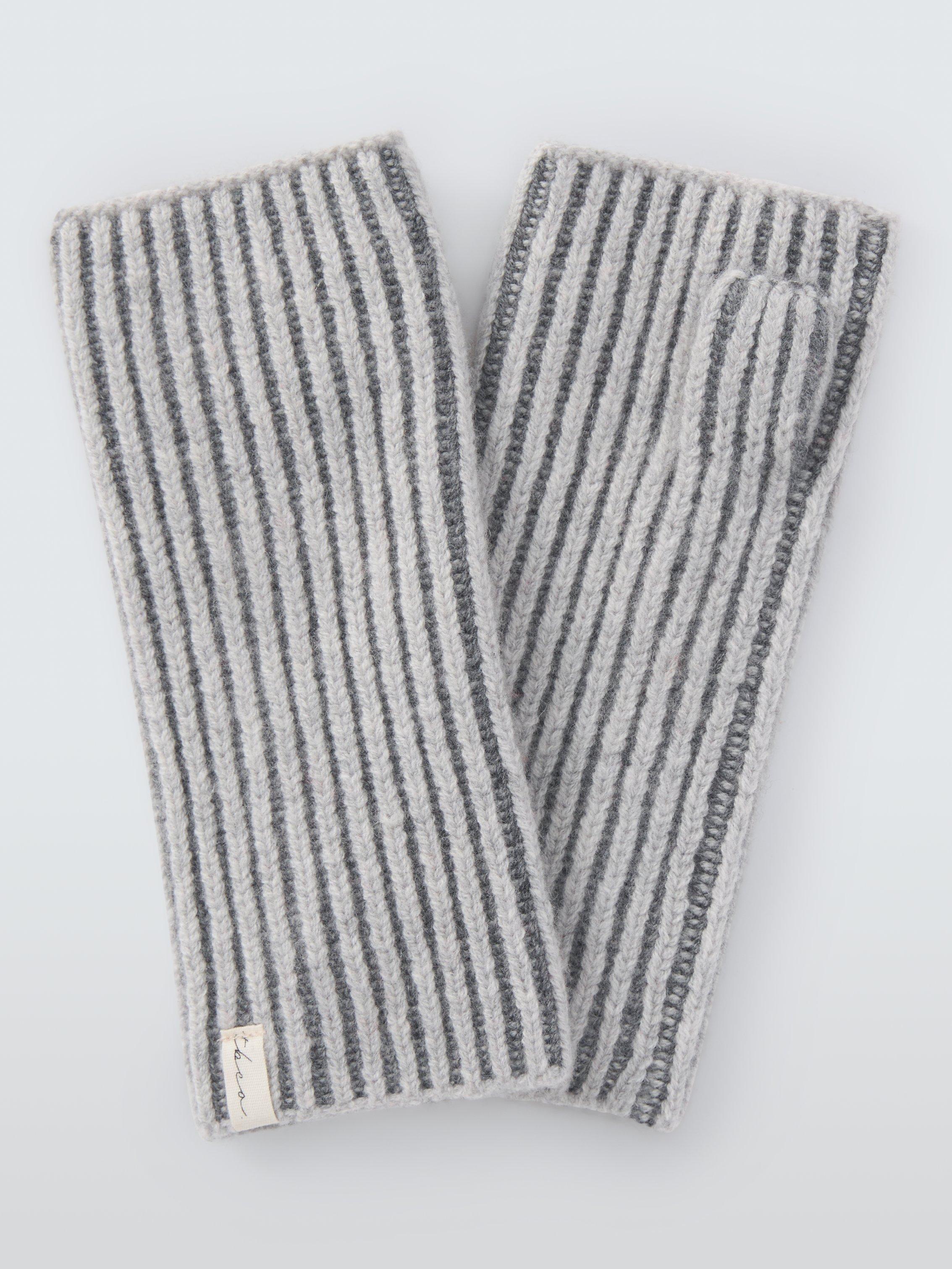 TBCo Two Tone Cashmere Blend Wrist Warmers, Charcoal