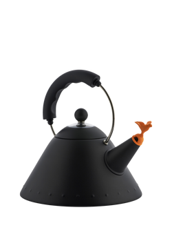 Alessi 9093 Stovetop & Induction Kettle with Bird Whistle, Black - view 2, Black
