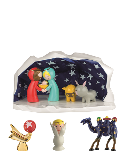 Alessi Happy Eternity Baby Porcelain Christmas Nativity Figurine Group, Multi
