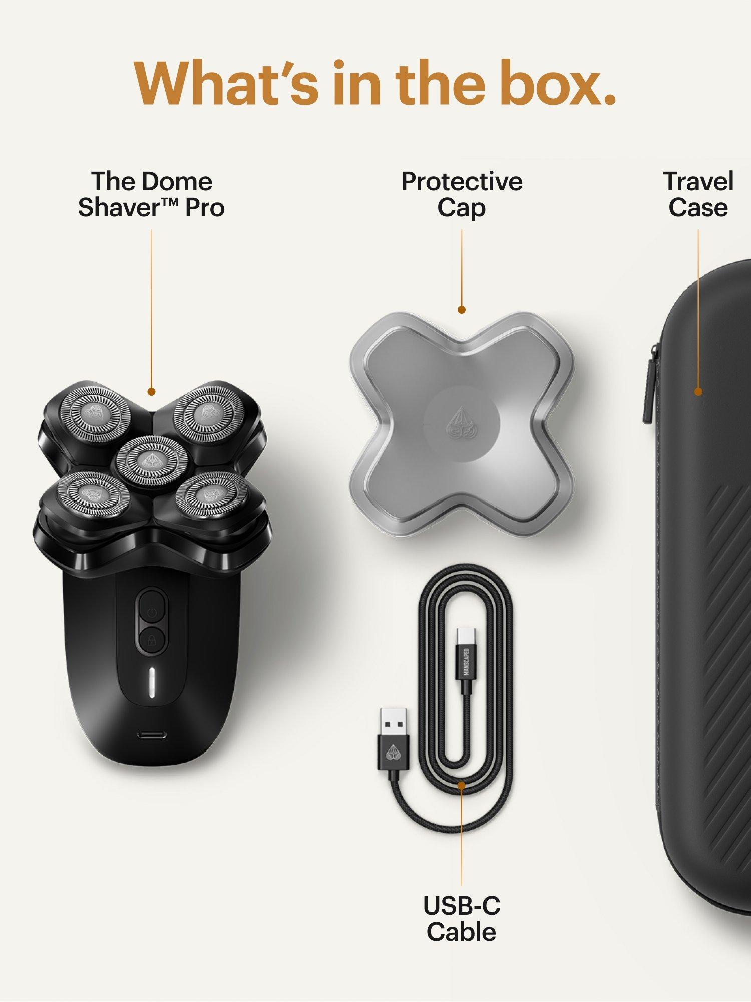 Product image 3 of 8, which shows MANSCAPED The Dome Head Shaver, Black