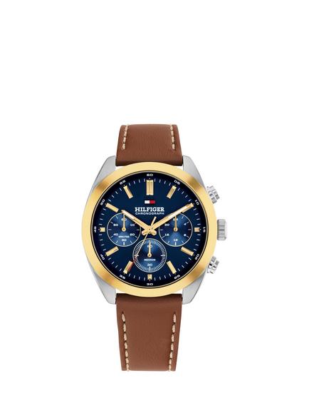 Tommy Hilfiger 1710720 Men's Chronograph Leather Strap Watch, Brown, Brown