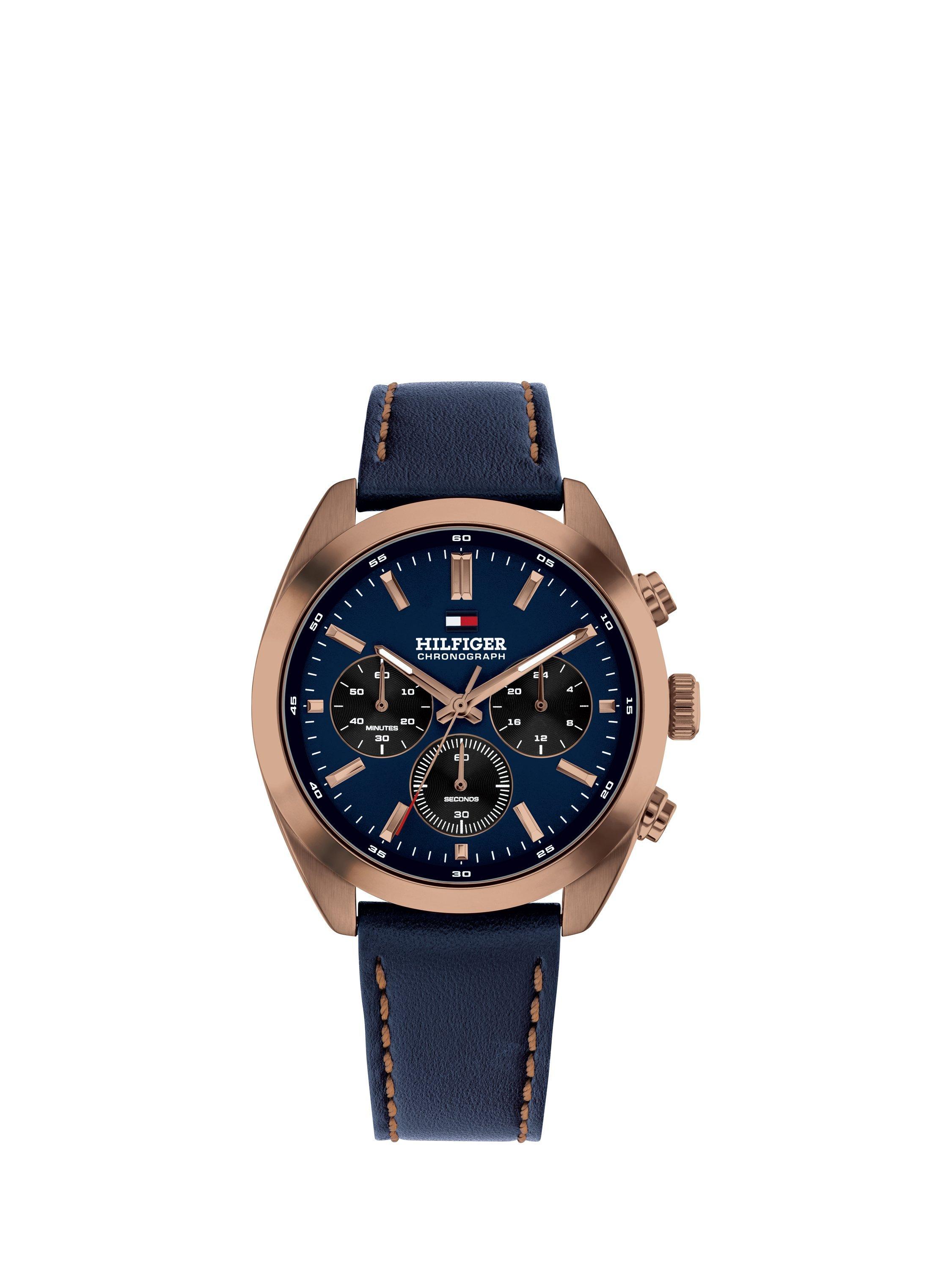 Tommy Hilfiger 1710721 Men's Chronograph Leather Strap Watch