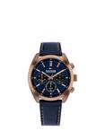 Tommy Hilfiger 1710721 Men's Chronograph Leather Strap Watch, Blue