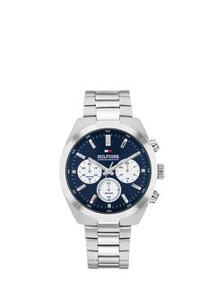 Tommy Hilfiger 1710722 Men's Chronograph Bracelet Strap Watch, Silver, Silver