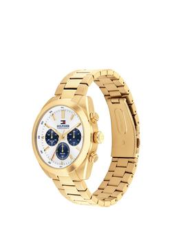 Tommy Hilfiger 1710723 Men's Chronograph Bracelet Strap Watch, Gold - view 2, Gold