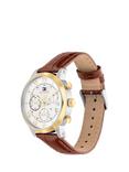 Tommy Hilfiger 1710726 Men's Stainless Steel Croc Leather Strap, Brown