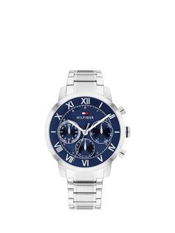 Tommy Hilfiger 1710728 Men's Chronograph Bracelet Strap Watch, Silver, Silver
