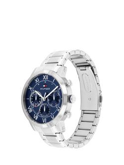 Tommy Hilfiger 1710728 Men's Chronograph Bracelet Strap Watch, Silver - view 2, Silver