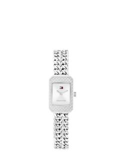 Tommy Hilfiger 1782841 Women's Rectangular Bracelet Strap Watch, Silver