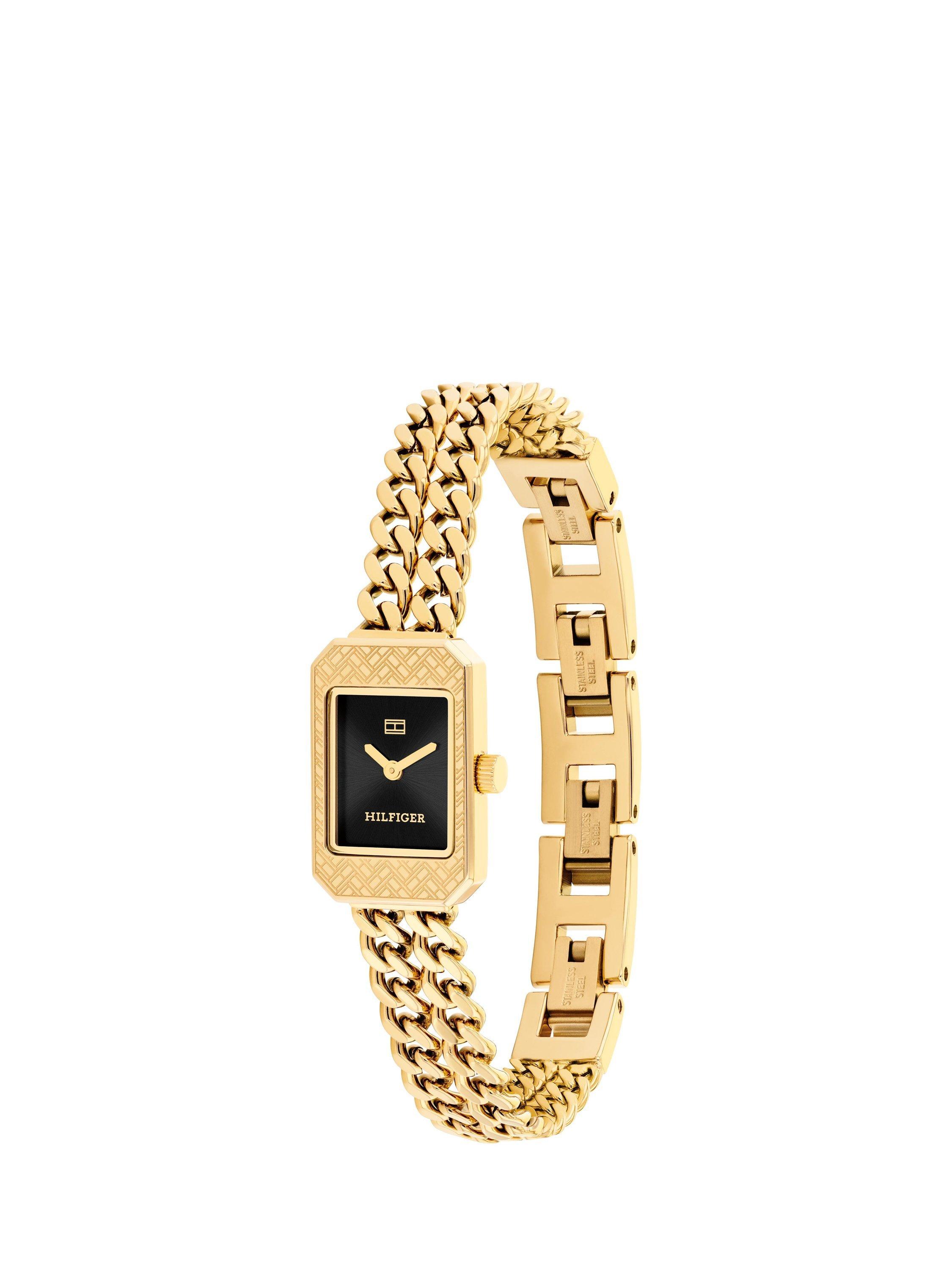 Tommy Hilfiger 1782842 Women's Rectangular Bracelet Strap Watch, Gold