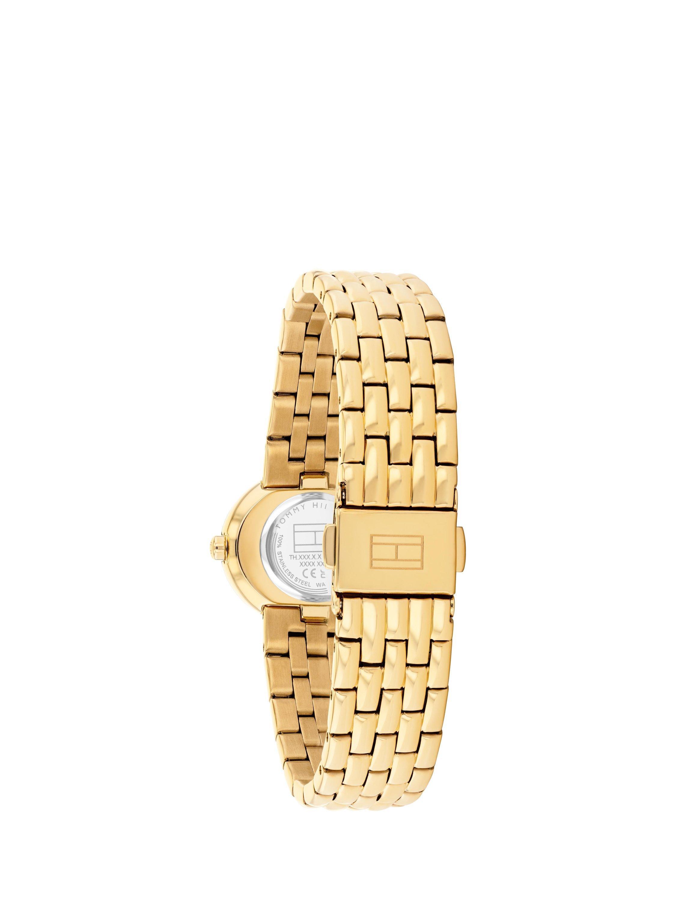 Tommy Hilfiger 1782844 Women's Oval Crystal Bracelet Strap Watch, Gold